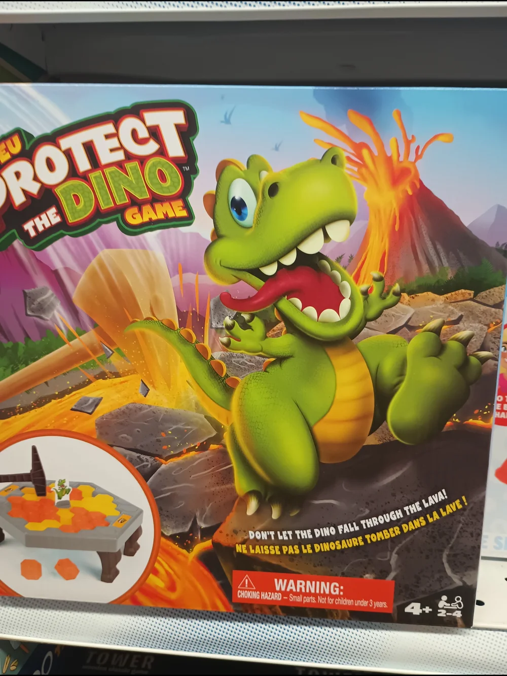 Protect the Dino Game - Green Dinosaur Board Game